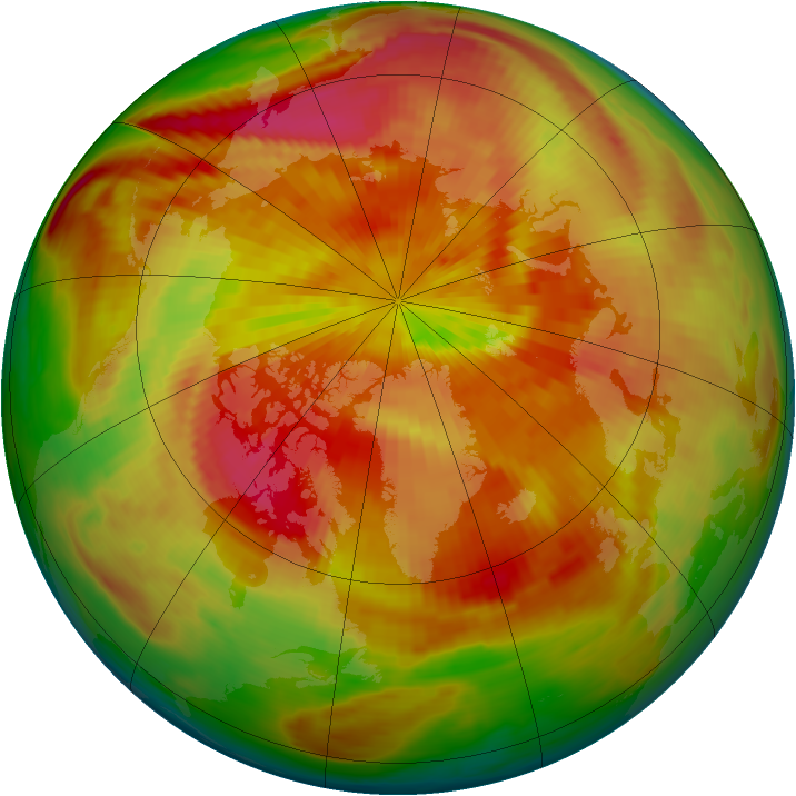 Arctic ozone map for 25 March 1987